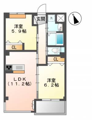 ＭＡＲＵＫＡＴＳＵ　ＵＴＡＺＵ 308の間取り画像