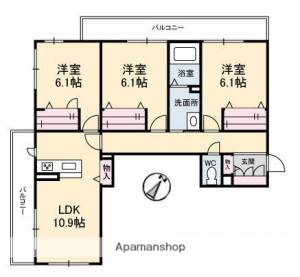 シャーメゾン宇多津　Ｄ棟 305の間取り画像