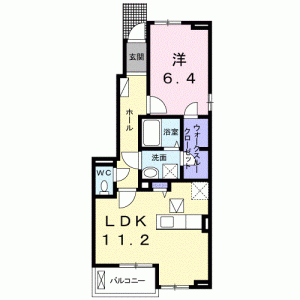 クラール土器町Ａ 101の間取り画像