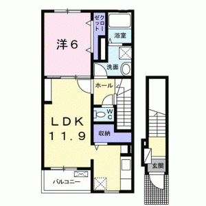 ルーベル柞原 206の間取り画像