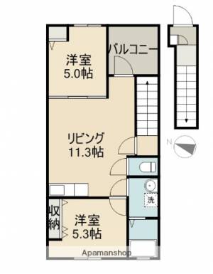 ガーデンヒルズ田村町　Ａ棟 202の間取り画像