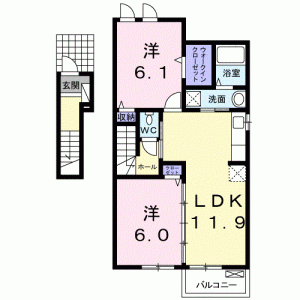 ボヌール・メゾンＢ 201の間取り画像