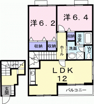 サンライズ・ｋ　Ａ棟 202の間取り画像