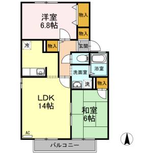 ファミーユ　Ｍ　Ａ棟 A202の間取り画像