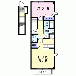 アムール・ＧＡＫＵ　Ａ 201の間取り画像