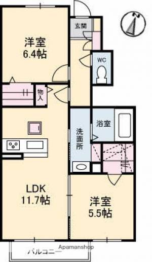 シャーメゾン響 102の間取り画像