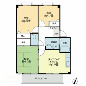 フォブール竹峰Ａ A202の間取り画像