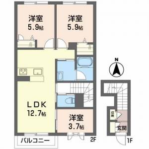 シャーメゾン瀬戸内 203の間取り画像