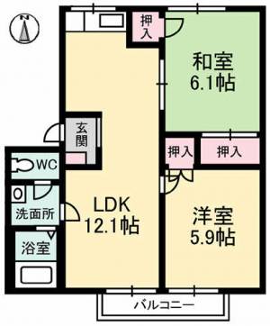 フレグランス飯山　Ｄ棟 D201の間取り画像