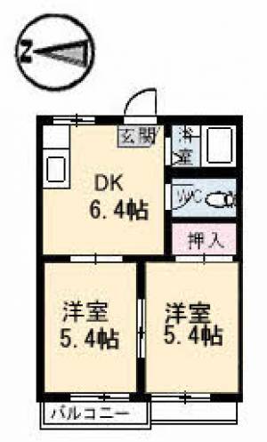 ヘイゼルハイツ　Ｂ棟 206の間取り画像