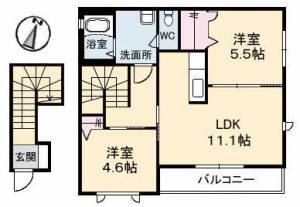 ヴィラグレイス　1番館 201の間取り画像