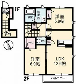 シャーメゾン南町　Ａ棟 203の間取り画像