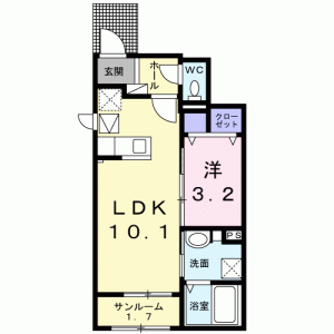 ハイツ　ＨＡＹＡＳＨＩ　1 104の間取り画像