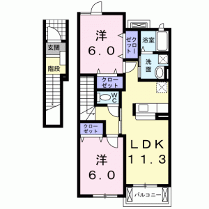 メゾン　ハナブサ　Ｂ 202の間取り画像