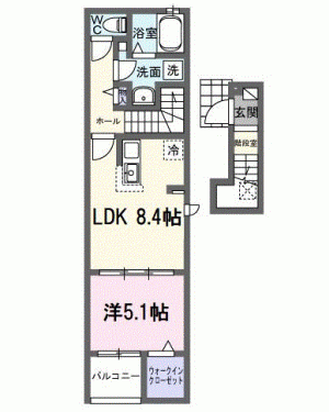 オリーブ坂本　Ａ 201の間取り画像