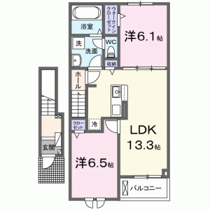 メゾンすずらん 203の間取り画像