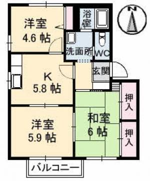 メゾン・アムール　Ａ棟 201の間取り画像