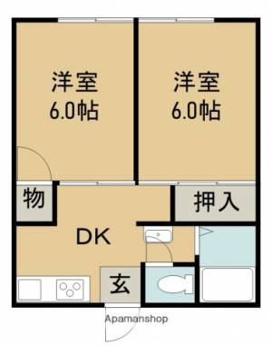 サンビバハイツ三条　Ａ棟 A203の間取り画像