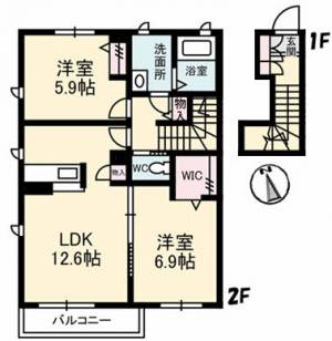 シャーメゾン南町　Ｂ棟 201の間取り画像