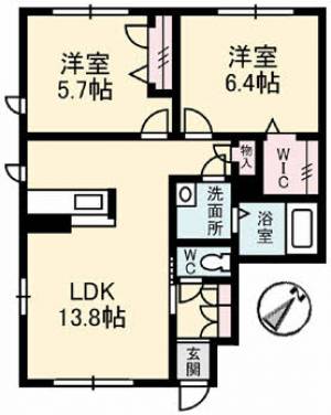 シャーメゾン郡家　Ａ棟 102の間取り画像