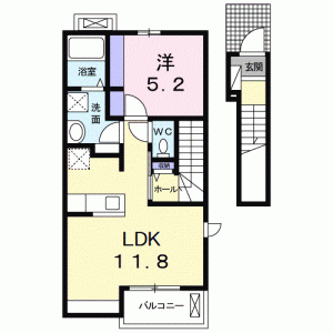 ドゥース　レシ　Ｂ 201の間取り画像