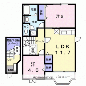 グランウェストプラースＢ 203の間取り画像