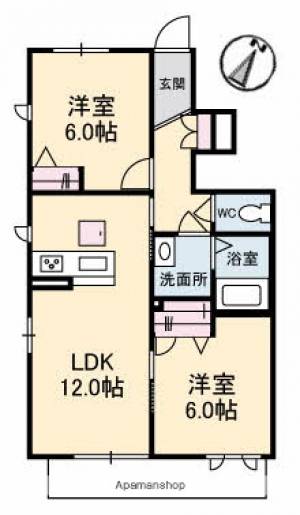 シャーメゾンジュアール　Ｓ棟 102の間取り画像