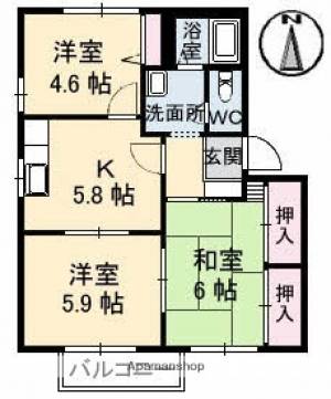 メゾン・アムール　Ａ棟 201の間取り画像