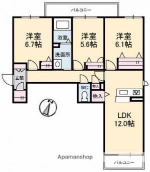 シャーメゾン宮下町 301の間取り画像