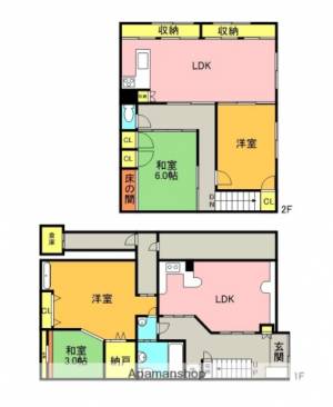 綾川町滝宮町戸建て 住居の間取り画像