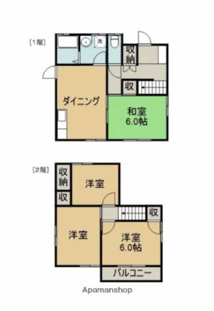 郡家町平金戸建て 1の間取り画像