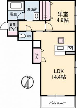 シャーメゾンＪＨ丸亀 101の間取り画像