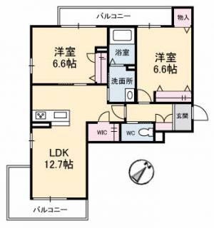 シャーメゾン宇多津　Ｃ棟 305の間取り画像