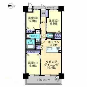 アルファスマート丸亀中府 306の間取り画像