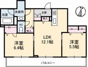 シャーメゾンＪＨ丸亀 302の間取り画像