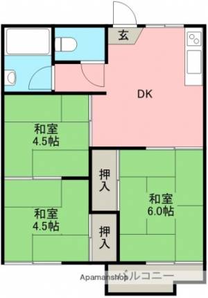 コーポ鎌田Ａ 203の間取り画像