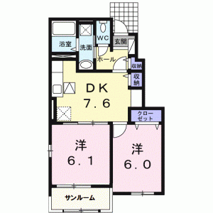 レジデンス昭和町III 104の間取り画像