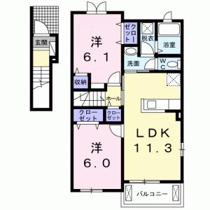 メゾン峰風I 201の間取り画像