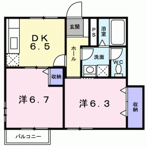 オリーブハイツ 102の間取り画像