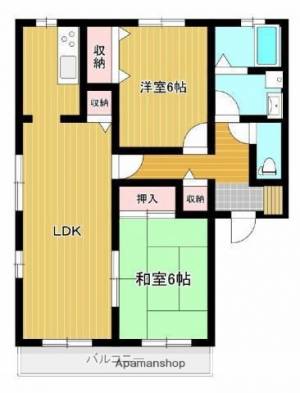 フォブール宮浦 A102の間取り画像