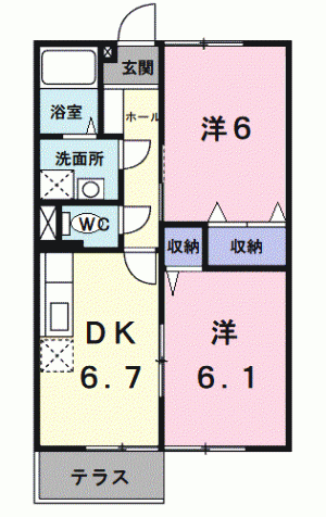 サンライズ・フジ　Ｂ 103の間取り画像