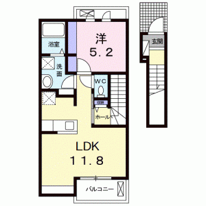 ドゥース　レシ　Ｂ 203の間取り画像