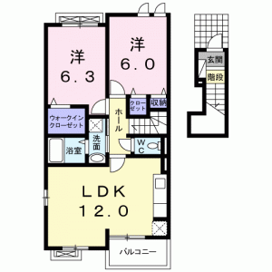 ＨＡＲＵＫＵ　80　Ａ 202の間取り画像