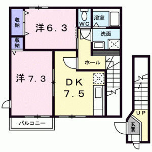 まっちゃハウス　II　Ｄ 201の間取り画像