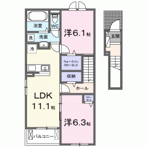 クルール坂本Ｄ 205の間取り画像