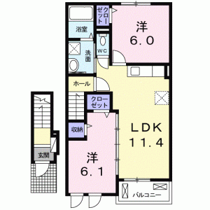 ベル　アンジュ 203の間取り画像