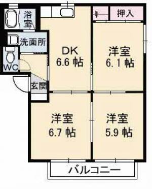 シャーメゾンＳ　Ａ棟 202の間取り画像