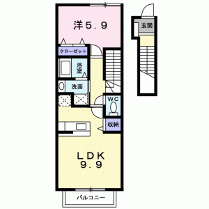 メーディオ黒渕 204の間取り画像