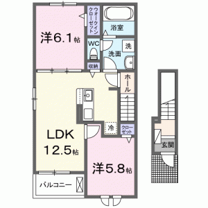 メゾンすずらん 201の間取り画像