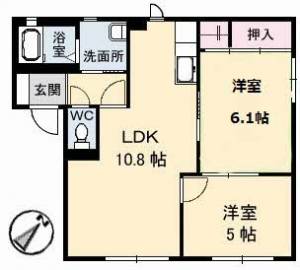 コスモタウン森岡II　Ａ棟 103の間取り画像